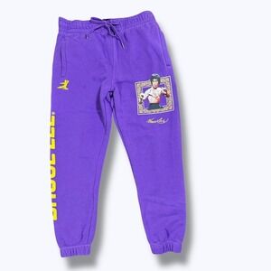 Bruce Lee Shoe Palace Track Pants Purple Large Rare Streetwear Graphic Joggers